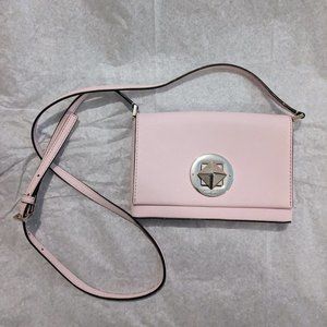 Good Condition Kate Spade Leather Blush Pink Flap Crossbody Bag